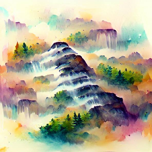 Waterfall Watercolor